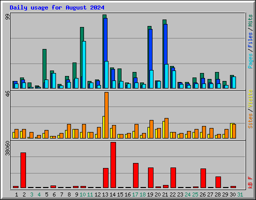 Daily usage for August 2024