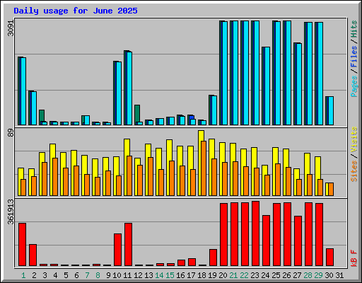 Daily usage for June 2025