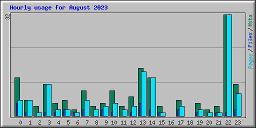 Hourly usage for August 2023