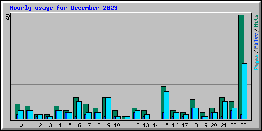 Hourly usage for December 2023