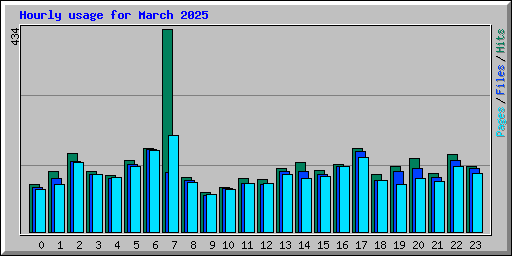 Hourly usage for March 2025