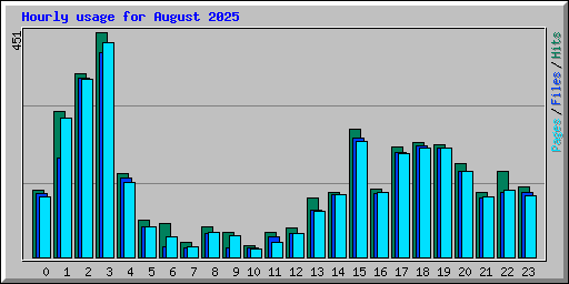 Hourly usage for August 2025