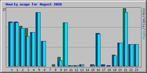 Hourly usage for August 2026